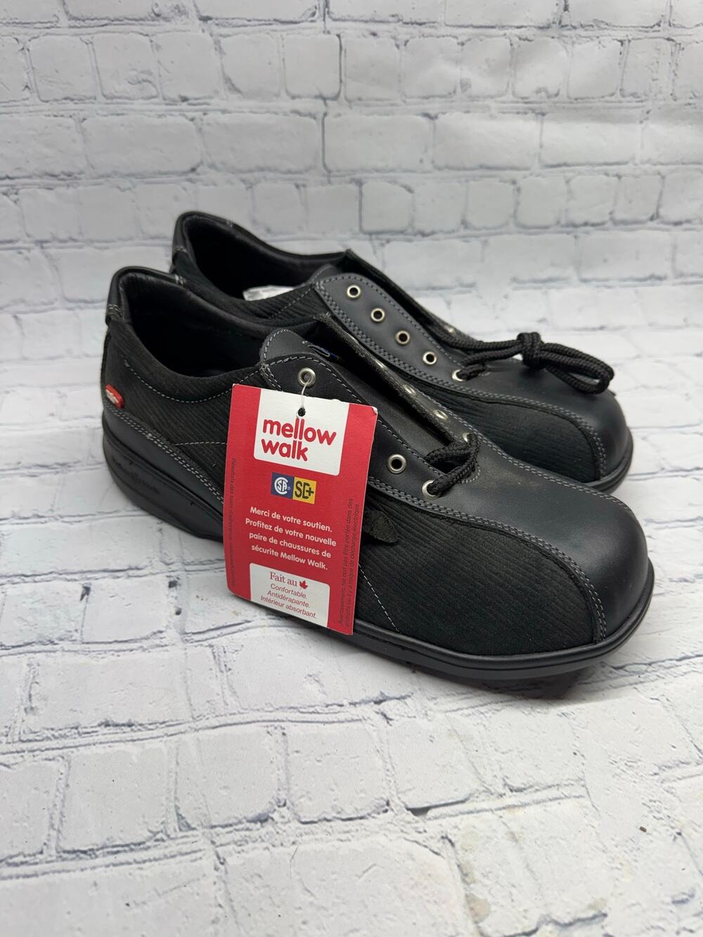 NWT Black Mellow Walk Women's Daisy Steel Toe Work Shoes 9.5